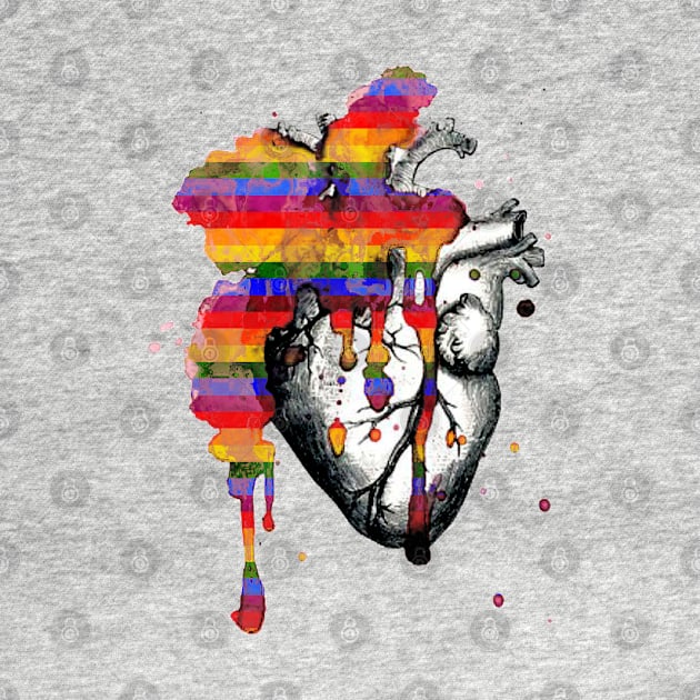 gay pride flag heart explode by loulousworld